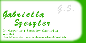 gabriella szeszler business card